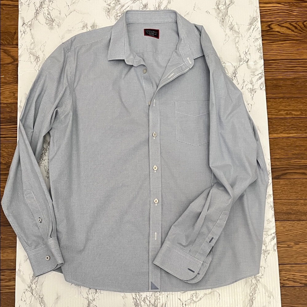 UNTUCKit Men's Blue Check Casual Button Down Shirt